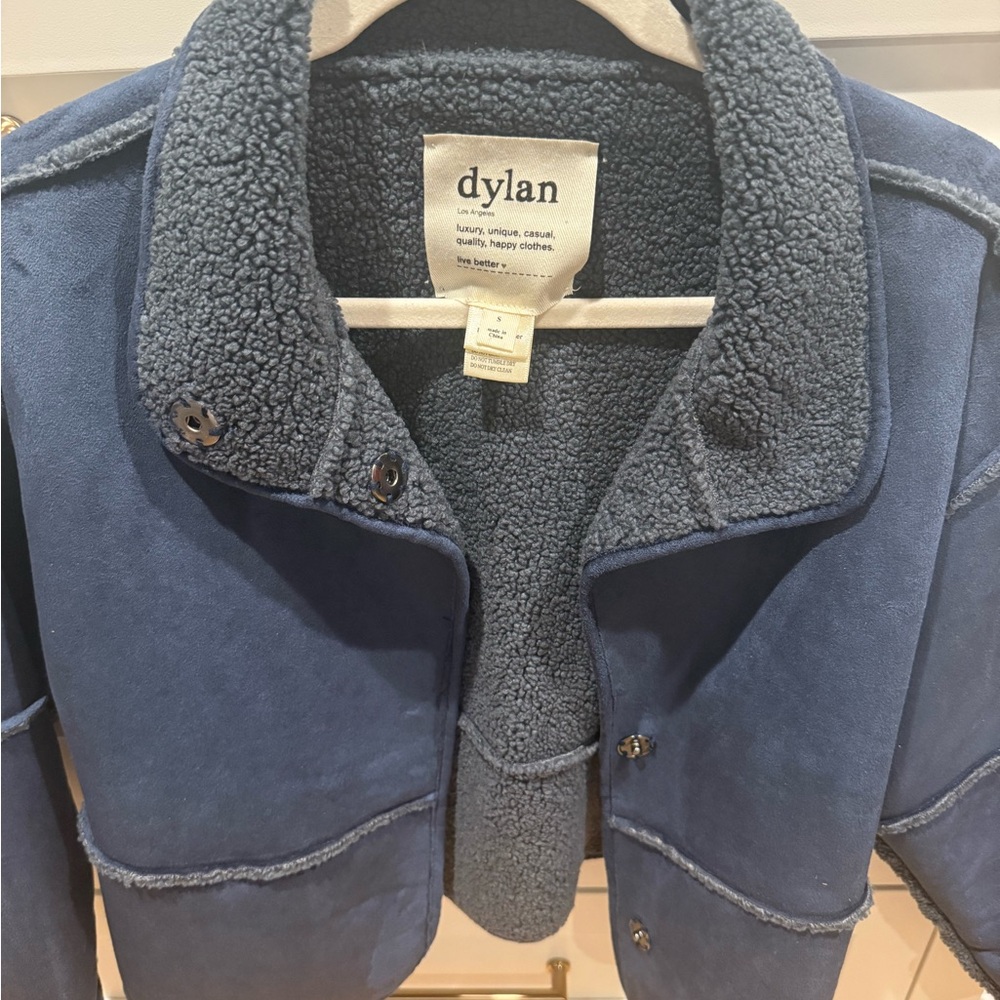 Lightly Worn Dylan Navy Shearling Jacket - image 2